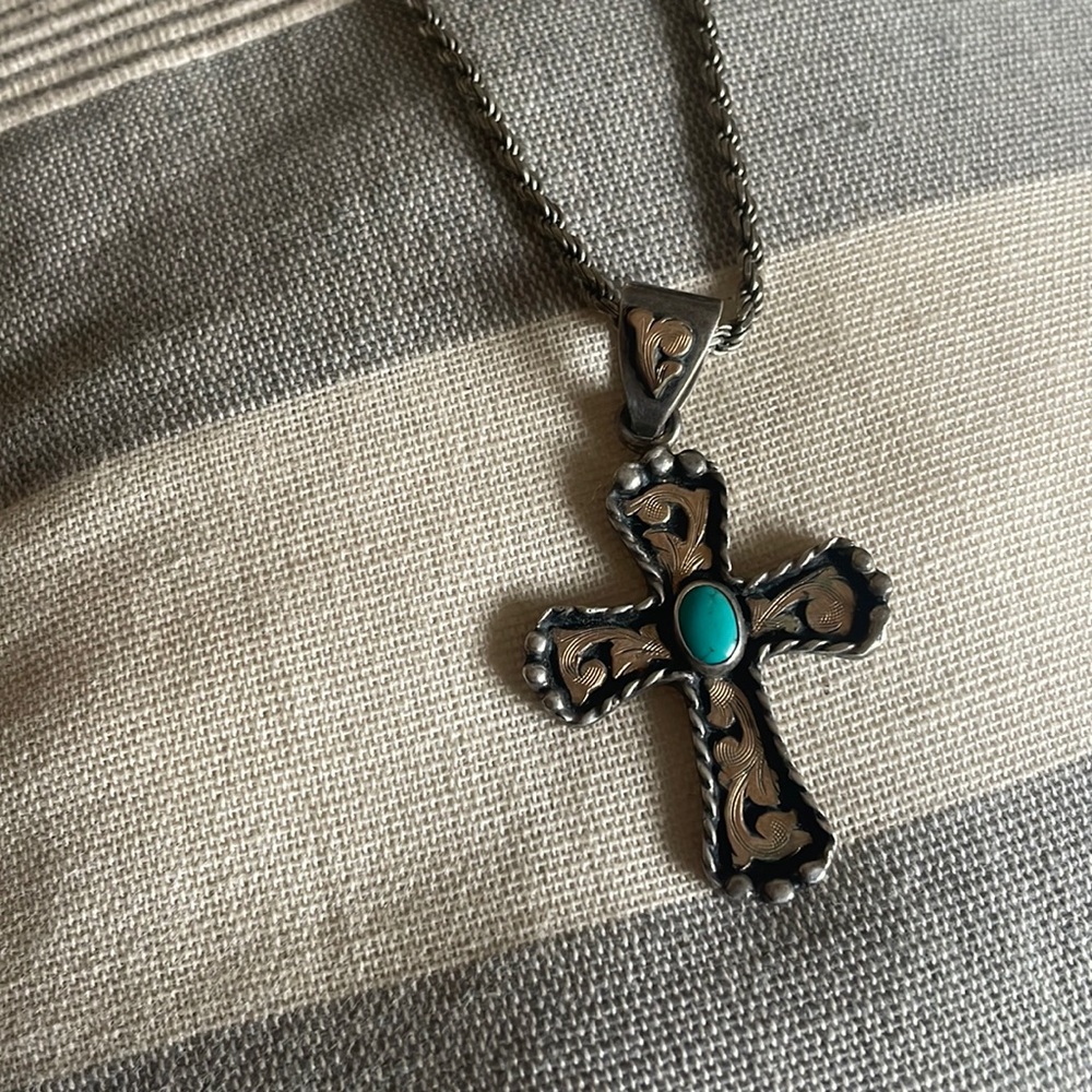 Hy-O Silver turquoise stone necklace